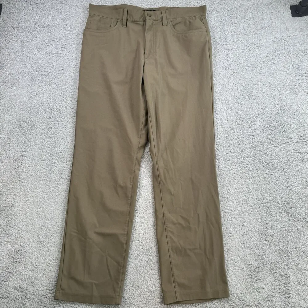 Banana Republic Pants Mens 34x29 Brown Straight Leg Chino‎ Polyester Casual